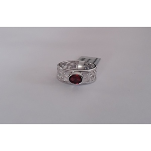 Shah Gems Women's Natural <b>Garnet</b> <b>Ring</b> in 925 Sterling <b>Silver</b> Rhodium Plated Fine Jewelry for Everyday Wear - Product Image 4