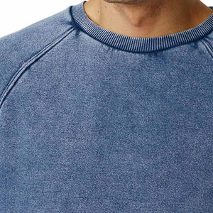 เสื้อสเวตเชิ้ตผู้ชายผ้าฝ้าย 100% น้ำหนักเบา ล้างสีแบบแอซิด ทรงเรียบง่าย คอกลม แขนยาว สไตล์ฤดูหนาว - Product Image 5