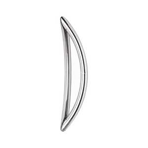Manija de Puerta Curva de Vidrio, Empujar y Tirar, de Acero Inoxidable, Ambidiestra, Pulida o Cepillada, ALLWIN CS32600 - Product Image 1