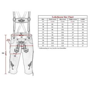 Listo para enviar: Lederhosen bávaros de cuero – Pantalones de cuero negros para hombre con bordados – Tallas EU 46–62 en stock - Product Image 3