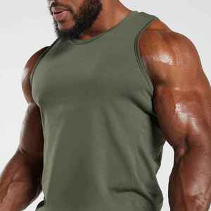 Camiseta sin Mangas Deportiva Personalizada al por Mayor para Hombre, Color Sólido, Acanalada, para Gimnasio, Top Corto Musculoso - Fabricación Personalizada al por Mayor - Product Image 6