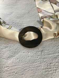 Handcrafted <b>buffalo</b> <b>horn</b> scarf ring with smooth polish, adding soft elegance and secure hold to any scarf. - Product Image 3