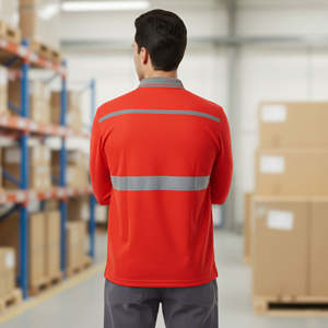 T-shirt de travail pour homme de haute qualité, 100% polyester, bande réfléchissante LED imperméable de classe 2 ANSI, haute visibilité, sécurité - Product Image 2