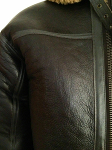 Vintage B3 Shearling Bomber <b>Jacket</b> | <b>Men's</b> Sheepskin <b>Leather</b> <b>Aviator</b> Coat | Autumn Flight <b>Jacket</b> OEM ODM Wholesale Stand Front - Product Image 5