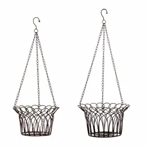 Meilleure jardinière murale suspendue en métal revêtue d'or, jardinière suspendue pour l'intérieur, support de plante en métal suspendu pour la maison et le bureau - Product Image 5