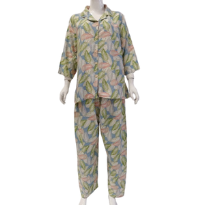 Nouveau pyjama en rayonne pour femmes avec imprimé ours mignon col en v manches longues respirant 2 pièces ensemble pour hiver été printemps - Product Image 5
