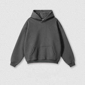 Vente en gros de sweat à capuche surdimensionné pour homme poids lourd personnalisé de luxe fabrication de sweats à capuche en coton épais sans ficelle - Product Image 3
