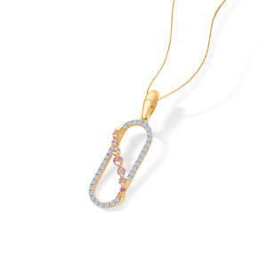 Pendentif classique Opaline Drape Or et Diamant - Product Image 4