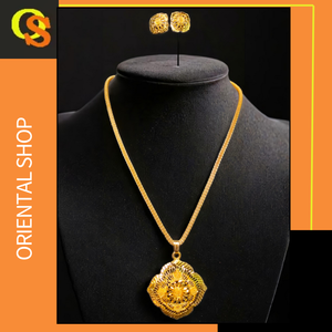 ซื้อชุดต่างหูสร้อยคอพร้อม22Ct ชุดต่างหูสร้อยคอดีไซน์พรีเมียมชุดเครื่องประดับสำหรับผู้หญิง - Product Image 2