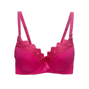 Women's Full Cup Lace Bralette Breathable and Adjustable Front Closure with Hook Fastener <b>Thin</b> <b>Wire</b> Free Push-Up Effect - Product Image 3