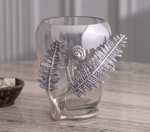 Luxury Pink Glass Tumbler with Silver Flower Design Elegant Decorative <b>Bathroom</b> Cup & Vanity <b>Accessory</b> - Product Image 4