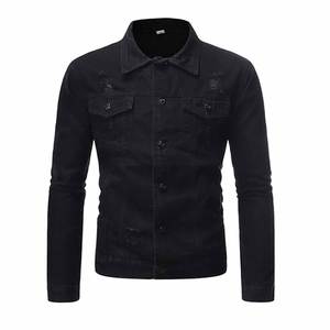 Chaqueta vaquera personalizada hecha en fábrica, chaqueta vaquera de piedra, chaqueta vaquera de lavado con hilo brillante bordado - Product Image 6