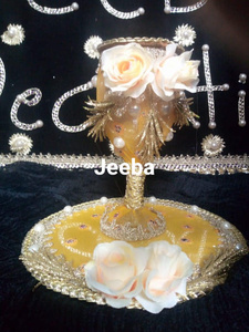 Nueva llegada Mahdi Dudpli vidrio 2025 Fancy Net regalo Mehndi cesta boda bandeja boda Mahndi platos + rasam platos - Product Image 3