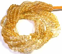 Gems Valley Pierres précieuses naturelles de citrine de qualité supérieure, perles lâches polies et lisses de forme Rondelle, 16 pouces de long, 3-4,5 mm, jaunes certifiées, pour bijoux DIY