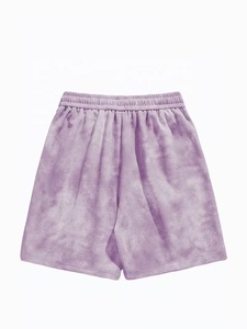 Conjunto de Camiseta de Manga Corta y Pantalones Cortos para Hombre, Estilo Casual, Cintura Elástica, Corte Medio, con Estampado Morado y Lavado Ácido - Product Image 3