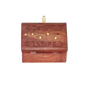 Boîtes de rangement carrées en bois naturel d'art populaire élégant, prix compétitif, boîte à bijoux en bois, enseignes murales, décoration de cadeaux - Product Image 5