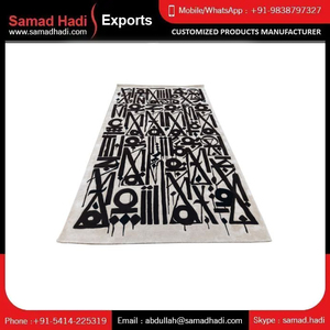 พรมขนสัตว์ทอมือผสมวิสโคสแบบห่วง ลดราคาพิเศษ งานฝีมือสั่งทำพิเศษ ดีไซน์ศิลปะจากช่างฝีมือ ผลิตจากโรงงาน สำหรับห้องนั่งเล่น - Product Image 5