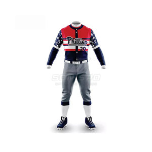 Maillot de baseball sublimé à manches longues pour homme des Phillies avec motif étoiles, en polyester respirant, coupe classique - Product Image 5