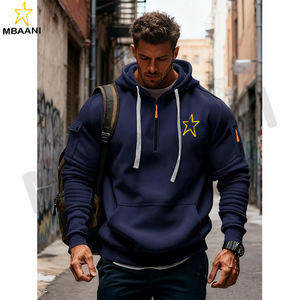 Sweat à capuche homme à manches longues, fermeture éclair et poches kanga. - Product Image 3