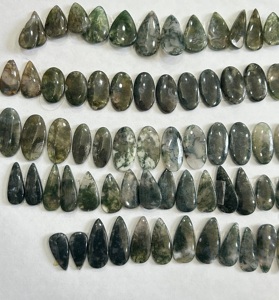 เครื่องประดับอัญมณีโมรามอสธรรมชาติเครื่องประดับอัญมณีขัดเงาเครื่องประดับทำจี้ขนาดต่างหูอัญมณีสำหรับทำเครื่องประดับทำมอสอาเกต - Product Image 2