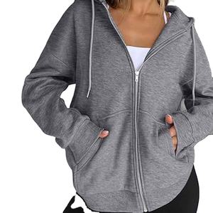 Unisex logotipo personalizado transpirable a prueba de viento respetuoso con el medio ambiente cremallera completa polar bordado con capucha invierno estilo Hip Hop venta al por mayor sólido - Product Image 1