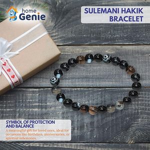 Home Genie Natural Sulemani Hakik <b>Bracelet</b> | Healing Crystal <b>Bracelet</b> <b>for</b> <b>Men</b> and Women | Energy Stone - Product Image 6
