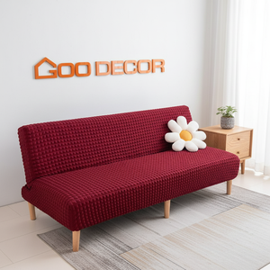 Housse de canapé-lit en tissu durable, couleur personnalisée, extensible dans les 4 sens, lavable, anti-poussière, texture bulle, moderne et minimaliste - Product Image 5