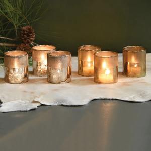 Portavelas de Vidrio Rústico Industrial, Acabado en Plata Antigua de Dos Tonos, Resistente al Calor, Ecológico, Hecho a Mano, para Pascua - Product Image 4