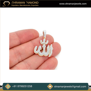 Colgantes Religiosos Personalizados de Oro Amarillo Macizo de 10K con Nombre Islámico Árabe, Chapados en Oro, con Diamantes Cultivados en Laboratorio, Estilo Hip Hop, para Hombre/Mujer - Product Image 4