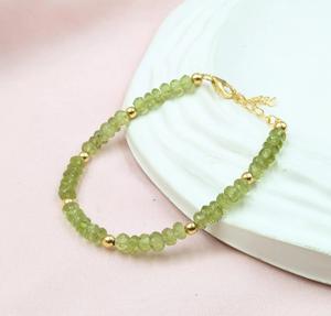 สร้อยข้อมือลูกปัดอัญมณีทำด้วยมือสไตล์วินเทจ18K ประดับด้วยทองสำหรับวันเกิด - Product Image 3