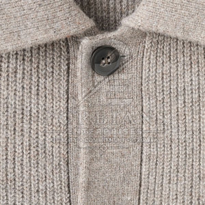 Cárdigan de Hombre Casual de Punto Fino 100% Lana, Color Sólido, para Invierno, Hecho en Fábrica, Manga Larga, con Botones, Transpirable y Antiarrugas - Product Image 6
