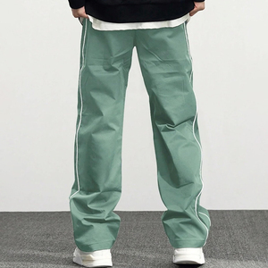 กางเกงยีนส์ขาบานผ้าไนลอนขนาดใหญ่แบบฮิปฮอปทรงหลวมสำหรับผู้ชายดีไซน์แบบกำหนดเองและโลโก้ - Product Image 3