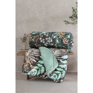 Cotton Box Velvet Double Duvet Cover <b>Mint</b> Clorasa 195x215 cm Home Use with Plant Pattern - Product Image 1
