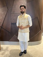 Kurta pyjama pour homme, style cérémonie Pooja, style Koti, en soie Georgette, doublure en fausse fourrure, design réversible, pour fête, mariage, coupe classique