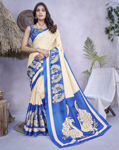 ส่าหรีผ้าไหมศิลปะสำหรับผู้หญิงที่มีการพิมพ์การออกแบบและเสื้อชิ้นนุ่มสบาย Saree สำหรับสำนักงานในชีวิตประจำวันและฟังก์ชั่นขนาดเล็ก - Product Image 4