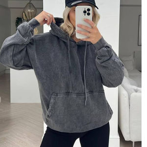 Sudaderas con capucha bordadas personalizadas Chaqueta de Hip Hop para mujer Sudadera con cremallera Sudadera suelta Ropa Tops Sudaderas con capucha - Product Image 3