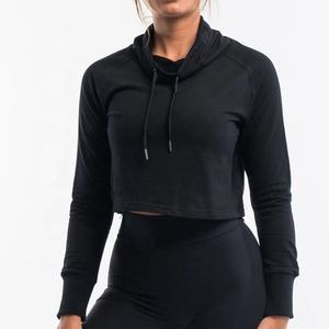 Sweat à capuche pour femmes Sweat à capuche blanc épais Sports Gym Sweat à capuche court OEM pour femmes Vente en gros Sweat-shirt surdimensionné Sweat à capuche court pour femmes - Product Image 1