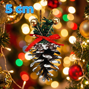 Set di 6 Ornamenti Natalizi di Lusso Garapia, Fogliame in PVC su Misura, Due Sfere Dorate, Nastro Dorato, Stile Festivo, Confezionato in Scatola - Product Image 4