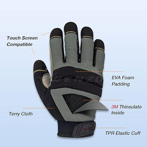 ถุงมือหนังกันกระแทกแบบสั่งทำพิเศษ ทนทาน ปรับสายรัดข้อมือได้ ระบายอากาศได้ดี สำหรับงานอุตสาหกรรม ขายส่ง - Product Image 2