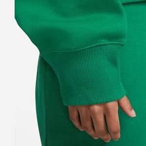 Relaxed Fit Ribbed Crewneck 70% Cotton 30% Recycled Polyester Fleece Ribbed Cuffs and Hem Midnight <b>Black</b> Crop <b>Sweatshirt</b> - Product Image 5