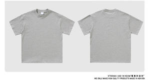 Camiseta de hombre con logotipo personalizado 100% algodón 280gsm cuello redondo camisetas de manga corta Camiseta gráfica hombro caído camiseta sólida para hombre - Product Image 4