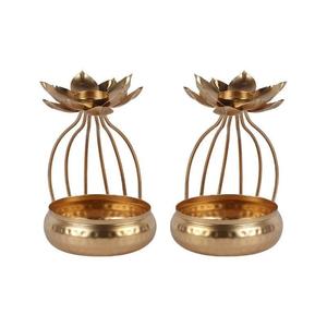 Soporte de luz en T de gran calidad, marco de aluminio en forma de estimado, técnica tallada para Diwali, decoración de Pascua, tamaños 6,35x6,35x15,2 cm, Metal - Product Image 3