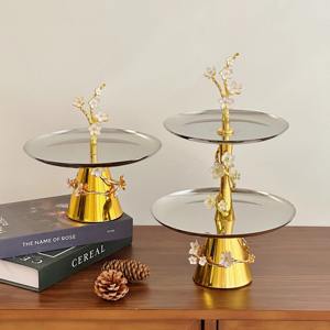 New Arrival Luxury Stainless Round Food Serving Tray Set <b>for</b> Home Decoration and Food <b>Display</b> - Product Image 4