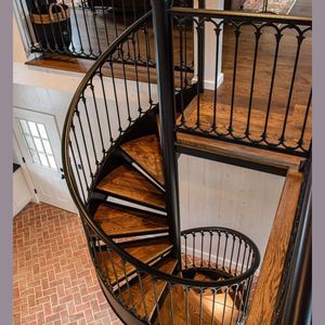 Kits d'escaliers préfabriqués compacts avec dimension de la poutre et garde-corps latéral de soutien pour un <span class=keywords><strong>escalier</strong></span> <span class=keywords><strong>en</strong></span> colimaçon circulaire intérieur - Product Image 1