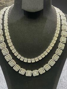 Diamant Tester Pass Hip Hop S925 Argent Glacé Bling 3 Rangées 14mm-20mm VVS Moissanite Cuban Link Chain pour Homme - Product Image 2