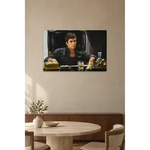 Impression sur toile de Fida Al Pacino dans Scarface, assis au bureau - Product Image 4