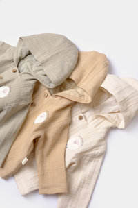 Vente en gros Ensemble pantalon et veste à capuche en mousseline pour bébé Tenue de vêtements pour bébé à manches longues Sweat à capuche deux pièces et pantalons Ensembles à capuche pour enfants - Product Image 3