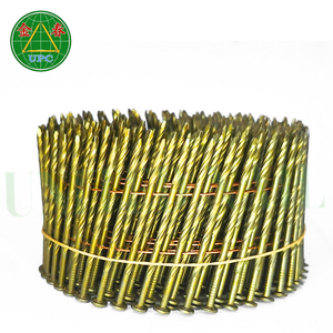 Clavos de bobina de acero galvanizado Tipo de vástago de tornillo para pistola de clavos neumática Cabeza plana para fabricación de palés con precio de fábrica - Product Image 1