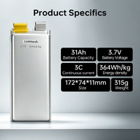 Аккумуляторная ячейка для FPV-дронов 3.7V 31000mAh 326Wh/kg с высокой плотностью энергии для длительных полетов