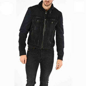 Streetwear à la mode personnalisé peau de mouton noir en cuir veste de moto en cuir véritable support avant écologique imperméable - Product Image 4
